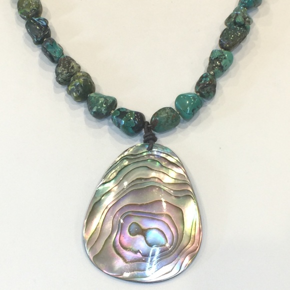 Peyote Bird Turquoise & Abalone Shell Necklace - Picture 6 of 6